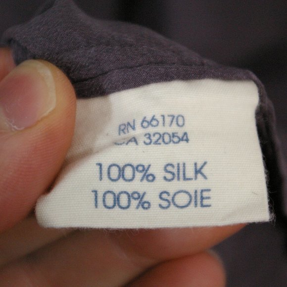 Anthopologie Edme & Esyllte 100% Silk Blouse Top Womens Large 3/4 Sleeve Henley - Picture 8 of 8